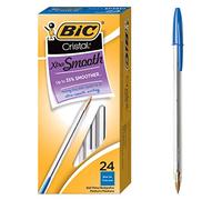 Bic Cristal Xtra Smooth Bolígrafo, punta media (1,0 mm), azul, 24 unidades