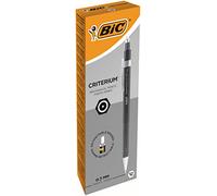 BiC Criterium - Portaminas retráctiles (0,7 mm, HB, 3 minas incluidas, 12 unidades), color negro