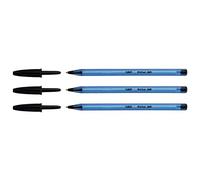 BIC Crystal Soft - Lote de 3 bolígrafos (punta media, 1,2 mm, tinta negra), color negro