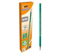 BIC Evolution Original HB, lápices con mina irrompible, agarre firme, color gris, paquete de 12 unidades