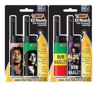 BIC EZ Reach - Mechero, diseño de Bob Marley, paquete de 4 (la selección de diseños puede variar)