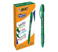 BIC Gel-ocity Illusion bolígrafos de Gel Borrables punta media (0,7 mm) - Verde, Caja de 12 unidades