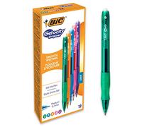 BIC Gel-ocity Original - Bolígrafos retráctiles de gel (0.7 mm), caja de 12 unidades, colores surtidos