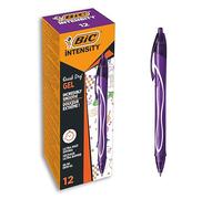 Bolígrafo retráctil Bic Gelocity de secado rápido tinta de gel color morado punta de 07 mm