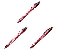 BIC Gel-ocity Quick Dry Bolígrafos Tinta en Gel Punta Media (0,7 mm) - Rojo, Caja de 12 Unidades - Bolígrafo retráctil con tinta de secado ultrarrápido (Paquete de 3)