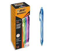 BIC Gel-ocity Quick Dry - Caja de 12 unidades, bolígrafos de Gel de punta media (0,7 mm), colores surtidos