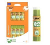 BIC Glue Stick de 8 g con Fórmula 95% Natural en Tubo Giratorio para Manualidades - Pack de 10