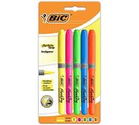 BIC Highlighter Grip - Marcador fluorescente de bolsillo, Colores Surtidos(Pack de 5)