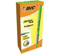 Caja de Marcadores Fluorescentes Bic Brite Liner Grip/ 12 unidades/ Verdes