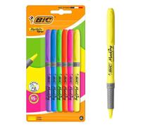 Bic highlighter grip pack con 6 marcadores fluorescentes - punta bisel