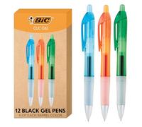BIC Intensity Clic - Bolígrafos de Gel Negros, Material Escolar y Papeleria, Punta Media (0.7 mm), Paquete de 12 Unidades, Bolígrafos de Gel Retráctiles con Agarre Cómodo (el Embalaje Puede Variar)