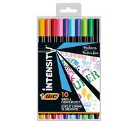 BIC Intensity Fine - Blíster de 10 unidades, rotulador punta fina (0,4 mm), colores surtidos