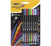 BIC Intensity Fine Rotuladores Punta Fina (0,8 mm) - Colores Surtidos, Blíster de 8 Unidades - Marcadores con punta de fieltro, ideal para para escribir, hacer garabatos, bocetos y colorear