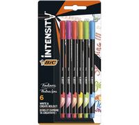 BIC Intensity - Pack de 6 rotuladores de punta fina, color Rainbow