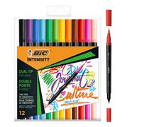 BIC Intensity, Rotuladores Lettering de Doble Punta, Bolígrafo + Pincel, Colores