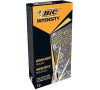 BIC Intensity Rotuladores Permanentes de Punta Cónica Media - Metálicos, Caja de 12
