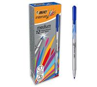 BIC Intesity Medium - Caja de 12 unidades, rotuladores punta media (0,8 mm), color azul