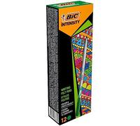 BIC Intesity Medium - Caja de 12 unidades, rotuladores punta media (0,8 mm), color verde