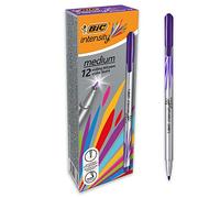 BIC Intesity Medium - Caja de 12 unidades, rotuladores punta media (0,8 mm), color violeta
