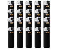 Bic J38 - Mecheros electrónicos (20 unidades), color negro y plateado