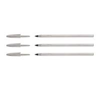 BIC - Juego de 3 bolígrafos cristal Celebrate, edición limitada, PTE, color negro, cuerpo plateado