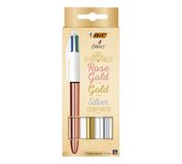 BIC Juego de 3 bolígrafos Pick Gold y Silver 4 Colors