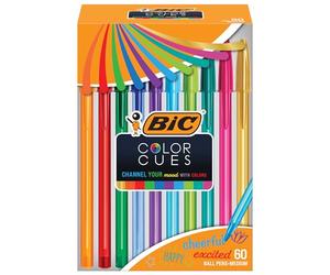 Bic Juego de 60 bolígrafos de colores surtidos para la escuela, incluye bolígrafos Cristal Xtra Smooth