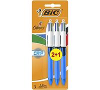 BIC - Juego de bolígrafos de punta media (punta media, 4 colores, 1 mm, 3 unidades)