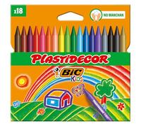 BIC Kids Ceras de Colores para Niños a Partir de 30 Meses, Plastidecor, Colores Surtidos, Clásico, Material Escolar, 18 Unidad (Paquete de 1)