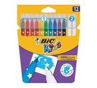 BIC Kids Colour & Erase Magic Rotuladores - Colores Surtidos, Blíster de 12 Unidades