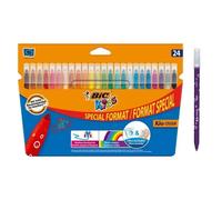 BIC Rotuladores Lavables Kid Couleur – Punta media resistente, colores intensos, caja 24 uds