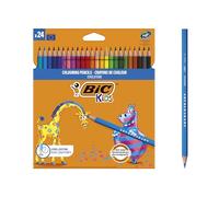 BIC Kids Evolution ECOlutions Lápices para Colorear - colores Surtidos, Blíster de 24 unidades