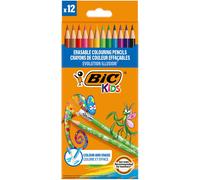 BIC Kids Evolution Illusion Lápices de Colores Borrables , Pack de 12