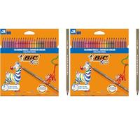 BIC Kids Evolution Stripes Lápices de colores - colores Surtidos, Blíster de 24 unidades (Paquete de 2)