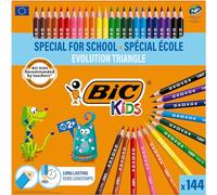 BIC Kids Evolution Triangle - Paquete de 144 lápices de colores
