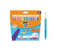 BIC Kids Kid Couleur Baby Rotuladores Punta Extra Ancha - Colores surtidos, Blíster de 12 Unidades - rotuladores lavables para niños a partir de 1 año