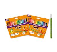 BIC Kids Kid Couleur, rotuladores de colores para Niños, colores llamativos, óptimo para material escolar, 2 packs de 18