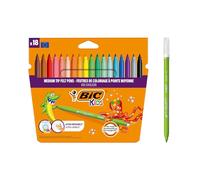 BIC Rotuladores Kid Couleur Punta media, multicolor – Estuche de 18 unidades
