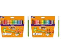 BIC Kids Kid Couleur Rotuladores Punta Media - Multicolor, Estuche de 18 Unidades (Paquete de 2)