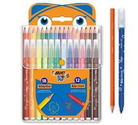 BIC Kids Kit para Colorear - 18 Lápices de colores, 12 rotuladores de colores, E