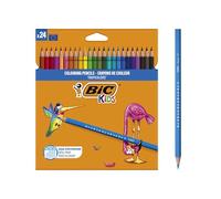 BIC Kids Lápices de Colores para Niños, Óptimo para material escolar,Tropicolors, Colores Surtidos, 2,9mm, Blíster de 24