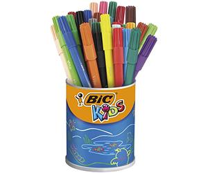 BIC Kids - Paquete de rotuladores permanentes en caja metálica (36 de unidades), multicolor