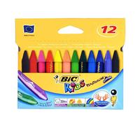 Bic Kids Plastidecor Crayones vivos afilables, paquete de 12 crayones a partir d