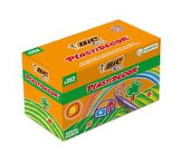 BIC Kids Plastidecor Pack de Ceras lavables, especial escuelas, óptimo para niños a partir de 30 meses, antimanchas, Caja Beige de 352 Unidades (Paquete de 1)