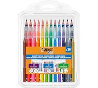 BIC Kids Set Para Colorear, 12 Rotuladores, 12 Lápices de Colores, 12 Ceras, Colores Surtidos, Paquete de 36 Unidades