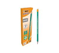 BIC Lápiz Evolution Original 655 HB con goma de borrar, caja de 12 unidades, color verde