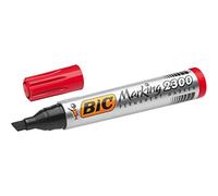 BIC - Lote de 12 rotuladores permanentes Marking 2300, punta cuadrada, color rojo