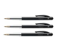 BIC Lote de 3 bolígrafos retráctiles, M10, punta media, 1 mm, color negro