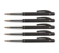 BIC Lote de 5 bolígrafos M10 CLIC Fine Pte Fine 0,7 mm, tinta negra