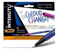 BIC Lote de 6 rotuladores Intensity, punta fina, 0,4 mm, colores surtidos